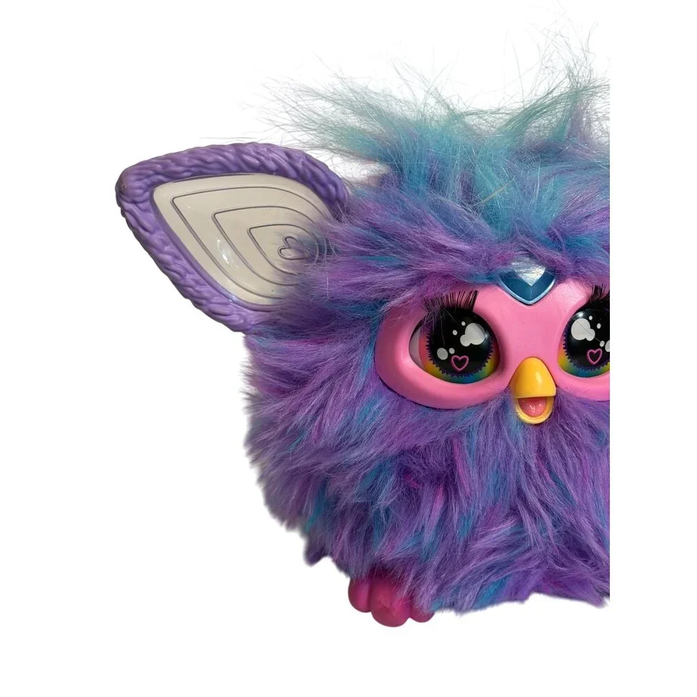 Furby Interactive Plush Toy‎ Purple Blue Furry Pink Glowing Ears TESTED 6